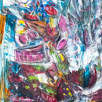 Картина под названием "Automne glacial" - Regine Blot, Подлинное произведение искусства, Акрил Установлен на Деревянная пане…