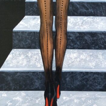 Painting titled "LOUBOUTIN" by Régine Guthmann, Original Artwork, Acrylic Mounted on Wood Stretcher frame