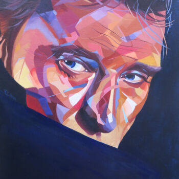 Peinture intitulée "JOHNNY HALLYDAY III" par Régine Guthmann, Œuvre d'art originale, Acrylique Monté sur Châssis en bois