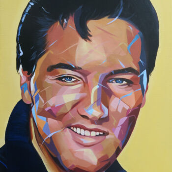 Peinture intitulée "ELVIS" par Régine Guthmann, Œuvre d'art originale, Acrylique Monté sur Châssis en bois