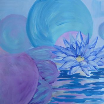 Painting titled "lotus" by Régine Ledanois, Original Artwork, Acrylic