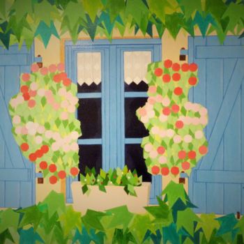 Peinture intitulée "fenêtre" par Régine Ledanois, Œuvre d'art originale, Acrylique