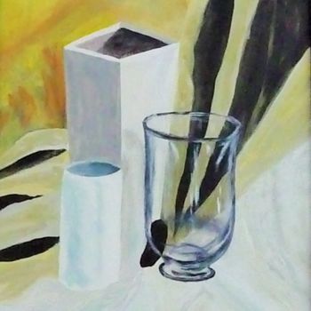 Pintura intitulada "vases et tissus" por Régine Ledanois, Obras de arte originais