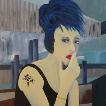 Painting titled "solitude urbaine" by Régine Ledanois, Original Artwork, Acrylic