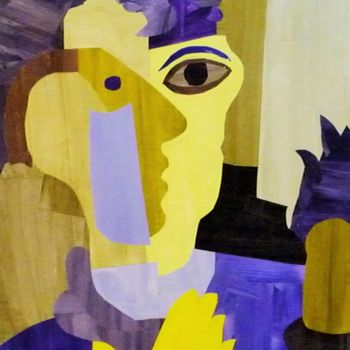 Peinture intitulée "collage" par Régine Ledanois, Œuvre d'art originale, Acrylique