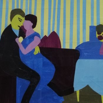 Pintura titulada "collage exercice d'…" por Régine Ledanois, Obra de arte original, Acrílico