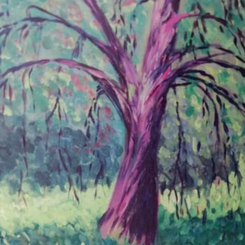 Painting titled "esquisse au parc" by Régine Ledanois, Original Artwork, Acrylic