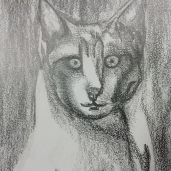 Drawing titled "souris moi" by Régine Ledanois, Original Artwork, Pencil