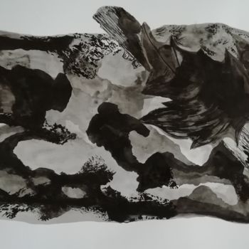 「en forêt」というタイトルの描画 Régine Ledanoisによって, オリジナルのアートワーク, インク