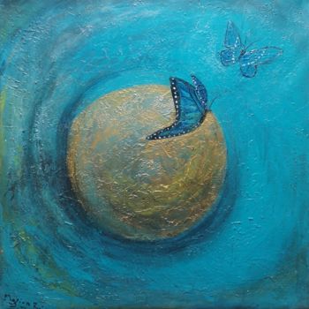 Peinture intitulée "Blue dream" par Régine Mazion, Œuvre d'art originale, Acrylique
