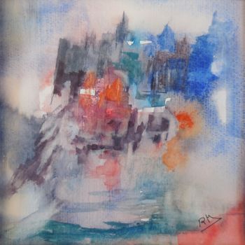 Painting titled "Dans la brume" by Navema, Original Artwork, Watercolor