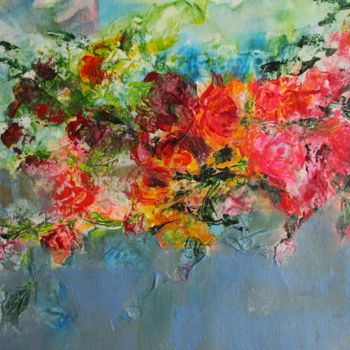 Malarstwo zatytułowany „Cascade de roses” autorstwa Navema, Oryginalna praca, Akryl