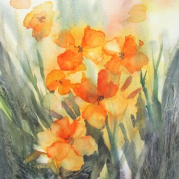 Painting titled "Lumineuses" by Navema, Original Artwork, Watercolor