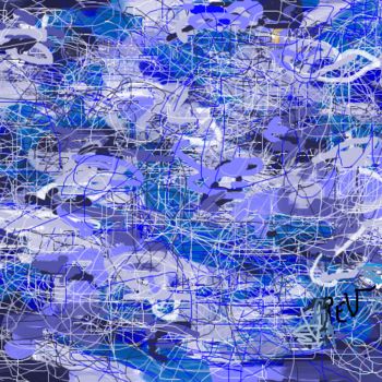 Arts numériques intitulée "Eaux grises" par Rev, Œuvre d'art originale, Peinture numérique