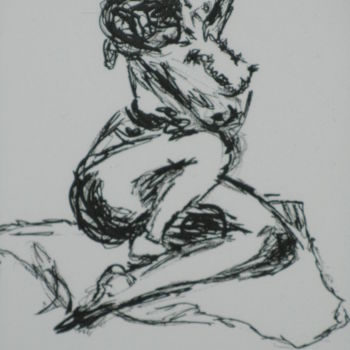 Drawing titled "Bain" by Regine Zeidan, Original Artwork