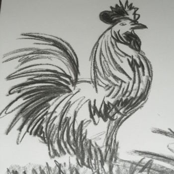 Drawing titled "COQ" by Regine Zeidan, Original Artwork