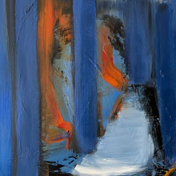Painting titled "Le couloir" by Regis Bertry, Original Artwork, Acrylic Mounted on Wood Stretcher frame