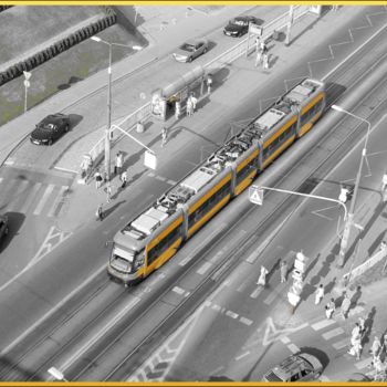 「Le tramway jaune」というタイトルの写真撮影 Régis Creignouによって, オリジナルのアートワーク