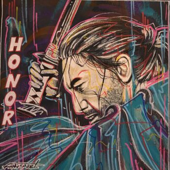 Malarstwo zatytułowany „Honor” autorstwa Régis Fauquet, Oryginalna praca, Akryl Zamontowany na Drewniana rama noszy