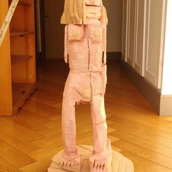 Sculpture intitulée "femme nu sur le sab…" par Régis Duprat, Œuvre d'art originale, Bois