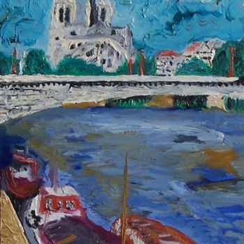 Pittura intitolato "Notre Dame des péni…" da Régis Testard, Opera d'arte originale, Olio
