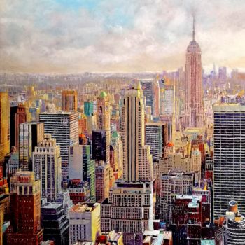 Pintura intitulada "NEW YORK TWO" por Regis Rigaux, Obras de arte originais, Óleo