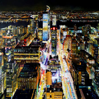 Pintura titulada "NEW YORK SEVEN" por Regis Rigaux, Obra de arte original, Oleo Montado en Bastidor de camilla de madera