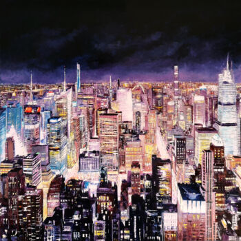 Pittura intitolato "NEW YORK TEN" da Regis Rigaux, Opera d'arte originale, Olio
