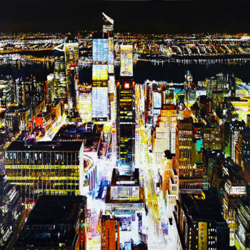 Картина под названием "NEW YORK  ELEVEN" - Regis Rigaux, Подлинное произведение искусства, Масло Установлен на Деревянная ра…
