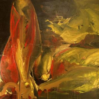 Painting titled "L'ANTRE" by Régis Boivin, Original Artwork, Oil