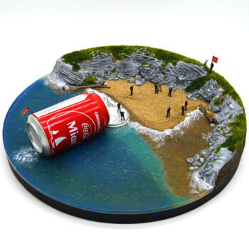 Rzeźba zatytułowany „The landing of Coca…” autorstwa Régis Gomez., Oryginalna praca, Żywica