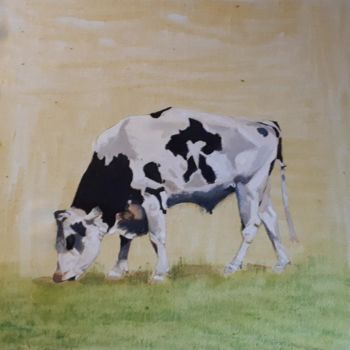 Pittura intitolato "cow" da R.Paül, Opera d'arte originale, Olio