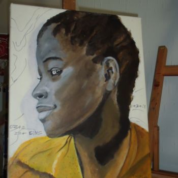 Peinture intitulée "africaine" par Reine, Œuvre d'art originale