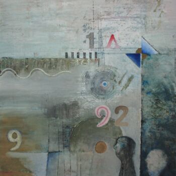 Malerei mit dem Titel "Aufbruch Richtung 9…" von Reiner Makarowski, Original-Kunstwerk, Öl