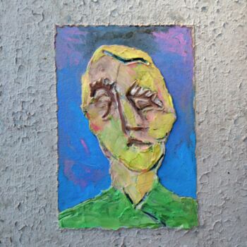 Malerei mit dem Titel "Missmutiger Mensch" von Reiner Poser, Original-Kunstwerk, Acryl