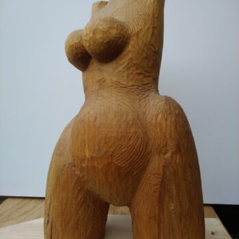 Sculpture titled "Kleine Dralle" by Reiner Poser, Original Artwork, Wood