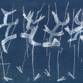 Tekening getiteld "Tanzende" door Reiner Poser, Origineel Kunstwerk, Marker