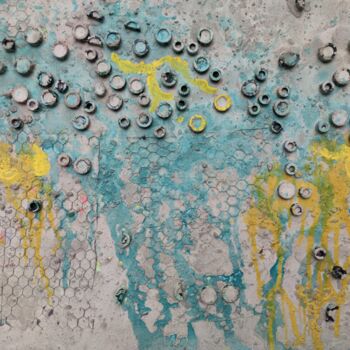 Collagen mit dem Titel "Rain" von Reiner Poser, Original-Kunstwerk, Collagen