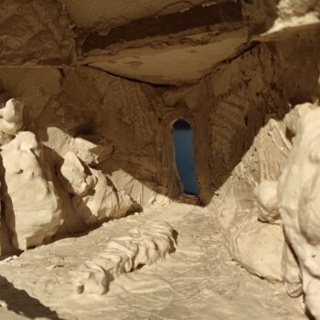 Sculptuur getiteld "Im Unterstand" door Reiner Poser, Origineel Kunstwerk, Gips