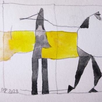 Peinture intitulée "Beziehungskiste" par Reiner Poser, Œuvre d'art originale, Crayon