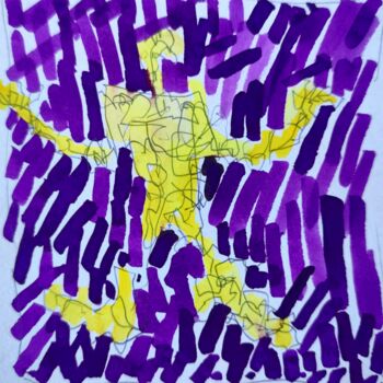 "Purple rain, purple…" başlıklı Tablo Reiner Poser tarafından, Orijinal sanat, Suluboya