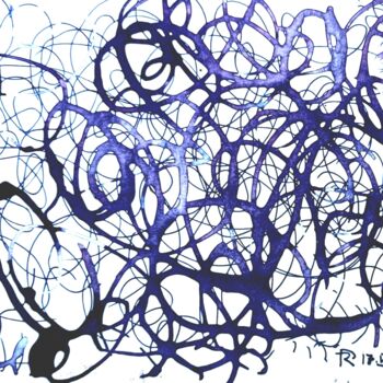 Drawing titled "Loops" by Reiner Poser, Original Artwork, Ink