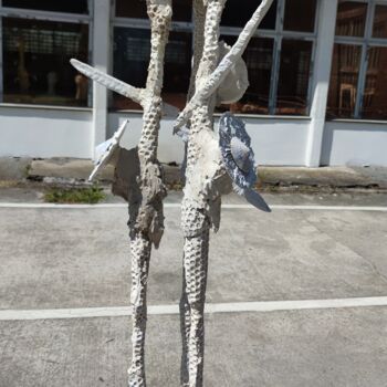 Sculptuur getiteld "Zusammen sind wir s…" door Reiner Poser, Origineel Kunstwerk, Gips
