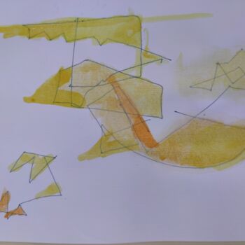 「Fly with me」というタイトルの絵画 Reiner Poserによって, オリジナルのアートワーク, 水彩画