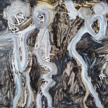 Malerei mit dem Titel "My white gosts" von Reiner Poser, Original-Kunstwerk, Öl