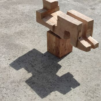 Skulptur mit dem Titel "LAZY SUNDAY AFTERNO…" von Reiner Poser, Original-Kunstwerk, Holz
