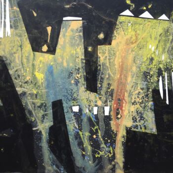 Pittura intitolato "Lights of a big city" da Reiner Poser, Opera d'arte originale, Stampino