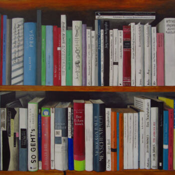 绘画 标题为“Bücherregal” 由Reingard Raasch-Aselmeyer, 原创艺术品, 丙烯