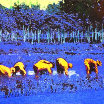 Peinture intitulée "7 planteurs" par Reinhard Häussler, Œuvre d'art originale, Acrylique