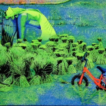 "Petit vélo rouge" başlıklı Tablo Reinhard Häussler tarafından, Orijinal sanat, Akrilik